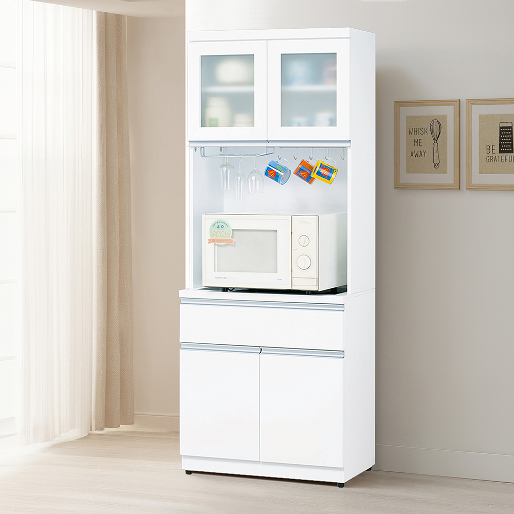 【唯熙傢俱】貝拉白色2.7尺餐櫥櫃, , large