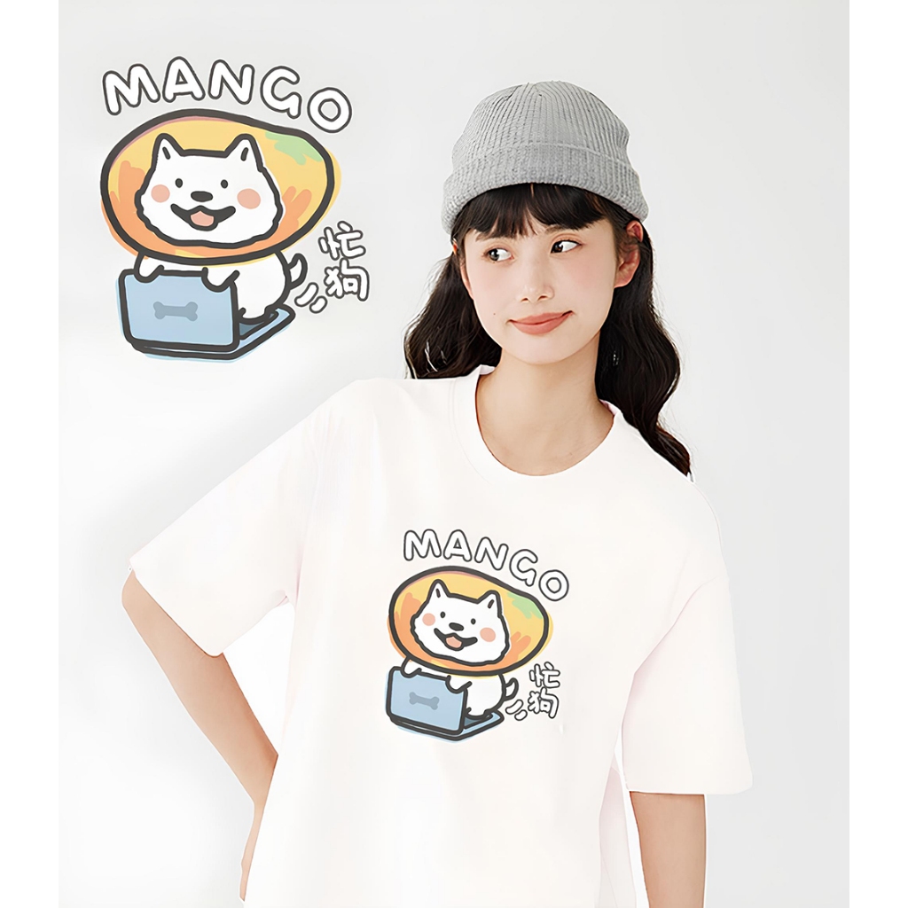 JZ TEE 薩摩耶-忙狗 印花短袖T恤, , large
