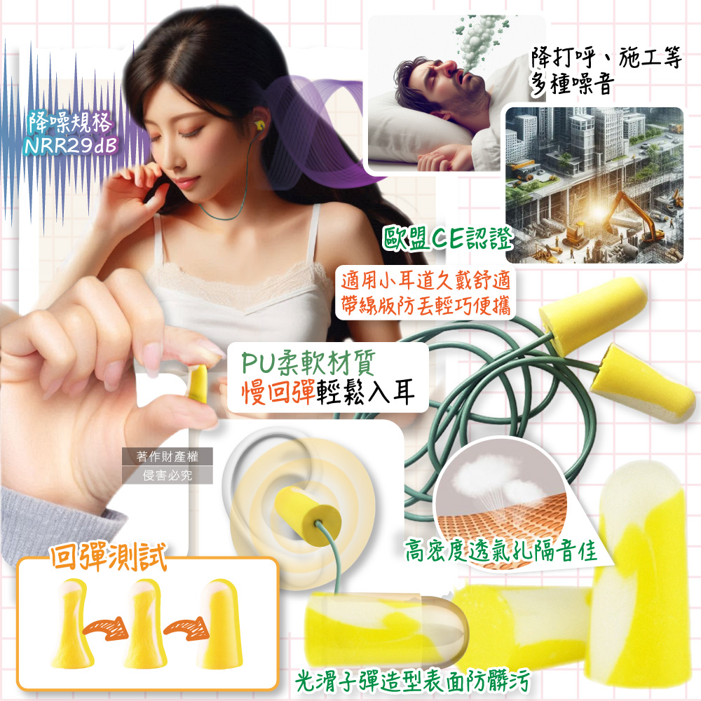 [日日好物](3包超值組)美國Honeywell-PU慢回彈靜音耳塞1對/包-型號304S帶線版(HOWARD LEIGHT小耳道隔音,BILSOM NRR29dB防擾眠,歐盟認證保護聽力), , large