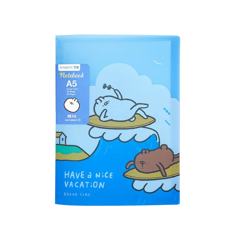 【PENROTE 筆樂】醜白兔A5-20孔活頁筆記本 4款, , large