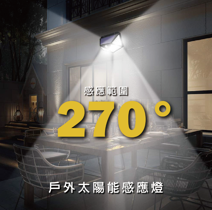 Outdoor four-sided LED solar sensor light, , large