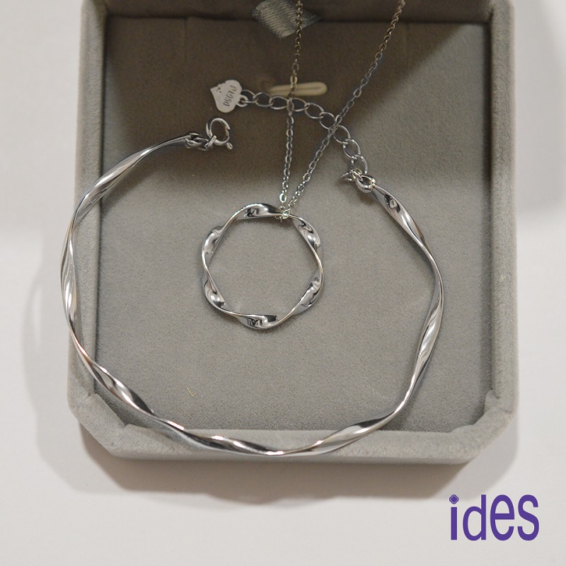 [ides愛蒂思] 情人禮 生日禮 歐風精品設計系列PT950鉑金手環手鍊項鍊鎖骨鍊組品, , large