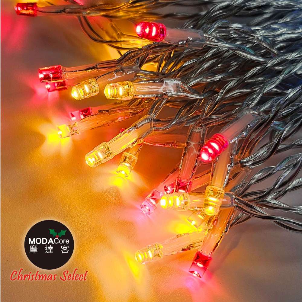 摩達客-100燈LED燈串彩光_USB+電池盒兩用充電-聖誕燈樹燈露營燈, , large