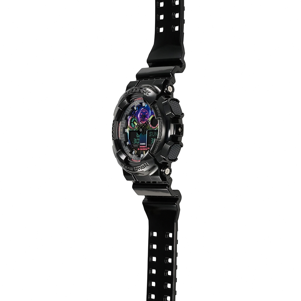 CASIO 卡西歐 G-SHOCK AI 探索虛擬彩虹系列雙顯手錶 GA-100RGB-1A, , large