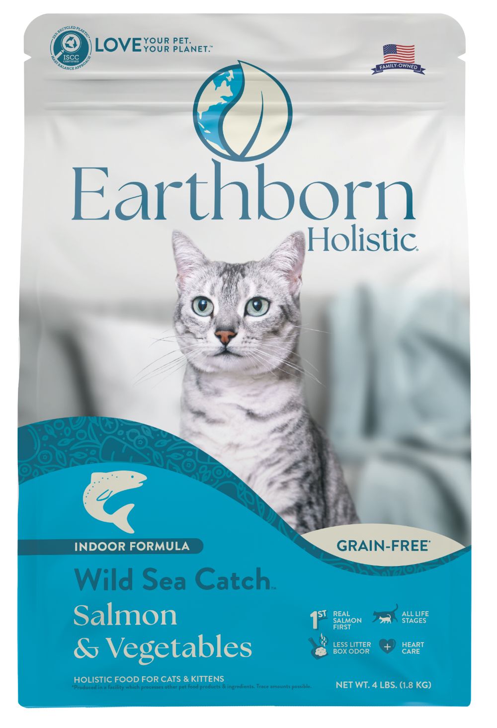 【拉拉寵物小舖】Earthborn 原野優越 野生魚配方1.8公斤 貓飼料 低敏 無穀 天然糧