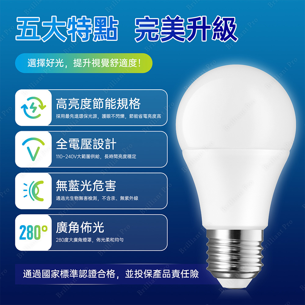 Practical brand 16W large wide-angle LED bulb (yellow light) High brightness, eye protection without flickering, no blue light, , large