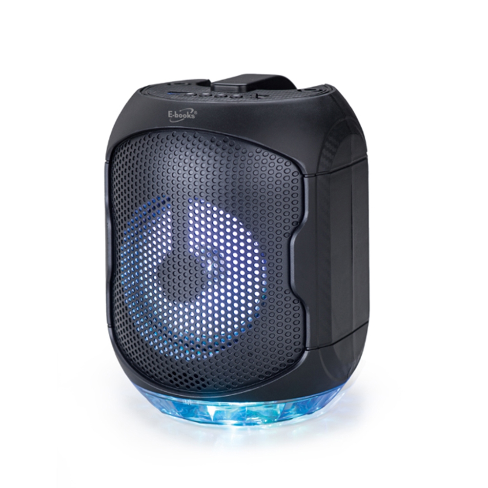 E-BOOKS D63 multi-function Bluetooth speaker, Bluetooth 5.0, colorful dazzling, supports USB, TF card, FM broadcast and microphone input, portable and easy to use, , large