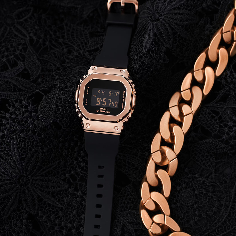 CASIO 卡西歐 G-SHOCK 經典5600系列金屬色手錶-玫瑰金 GM-S5600PG-1, , large