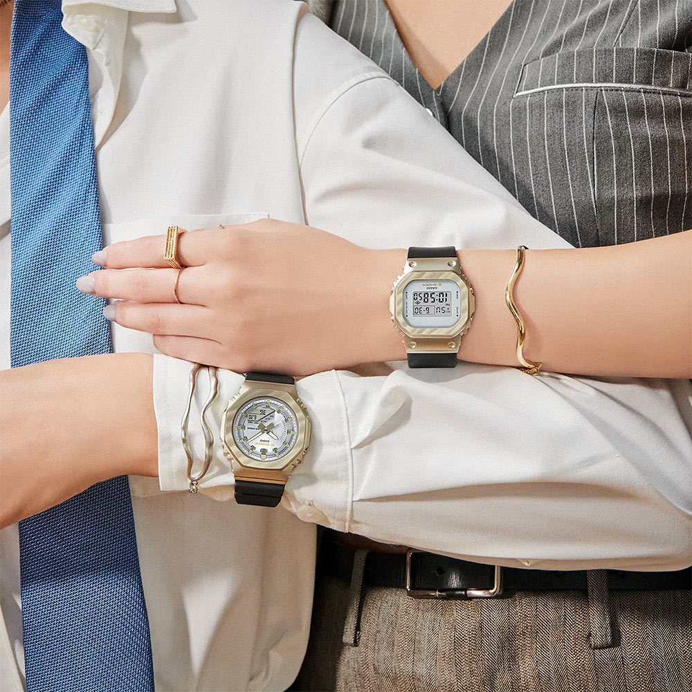 CASIO 卡西歐 G-SHOCK 八角 香檳金系列雙顯手錶 GM-S2100BC-1A, , large