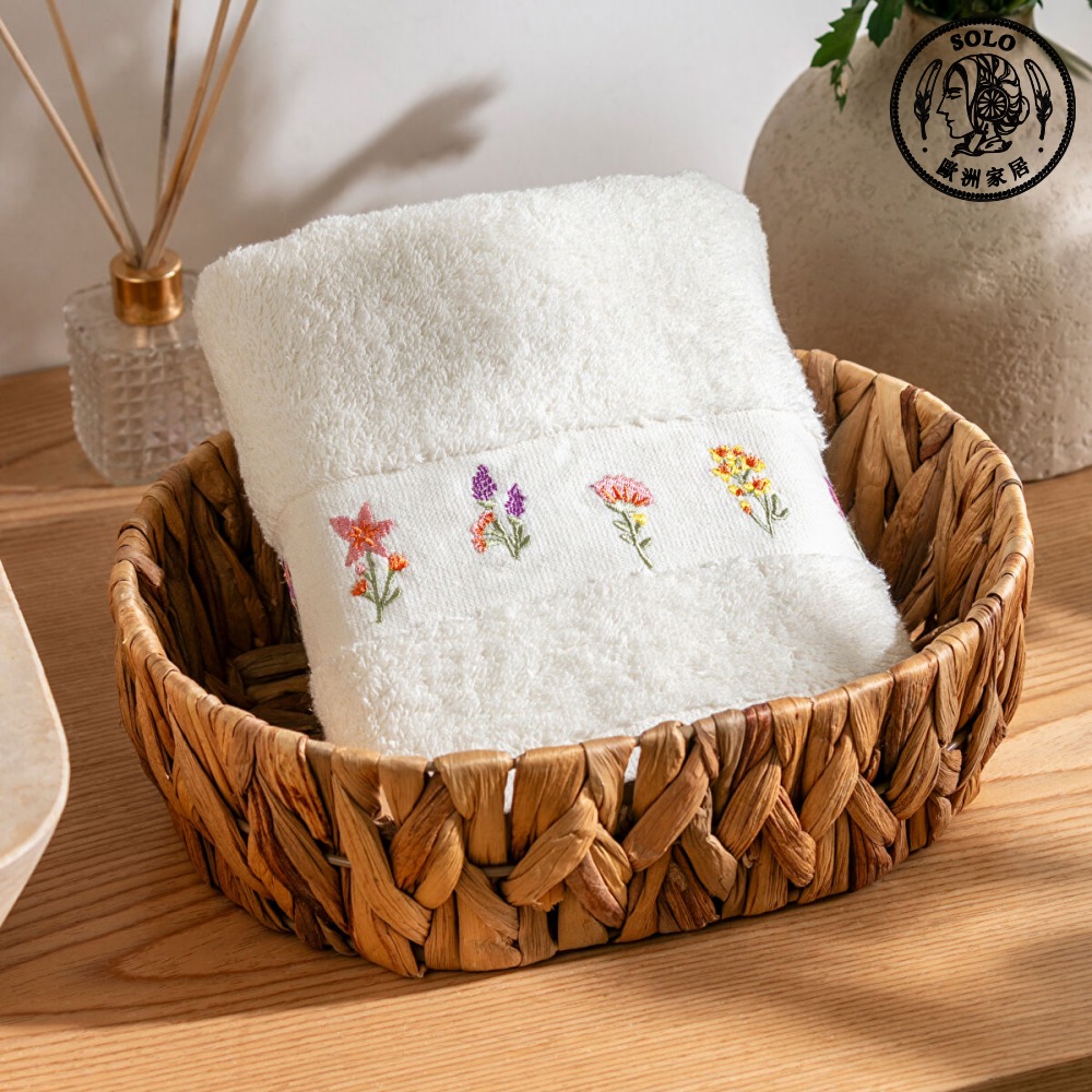【SOLO歐洲家居】LCW Home 50x80cm 小花園刺繡純棉毛巾 100%純棉 超吸水, , large