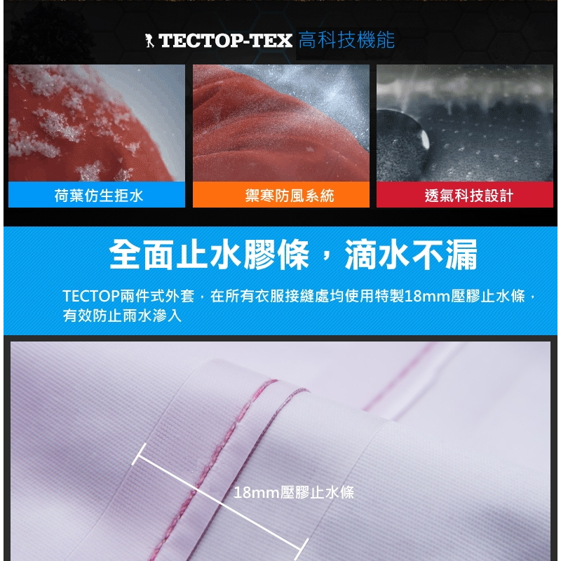【天天免運】TECTOP 探拓戶外【雙重防護】12145099兩件式軟殼外套(衝鋒衣) 【黑色】機車族、出國旅遊最好用, , large