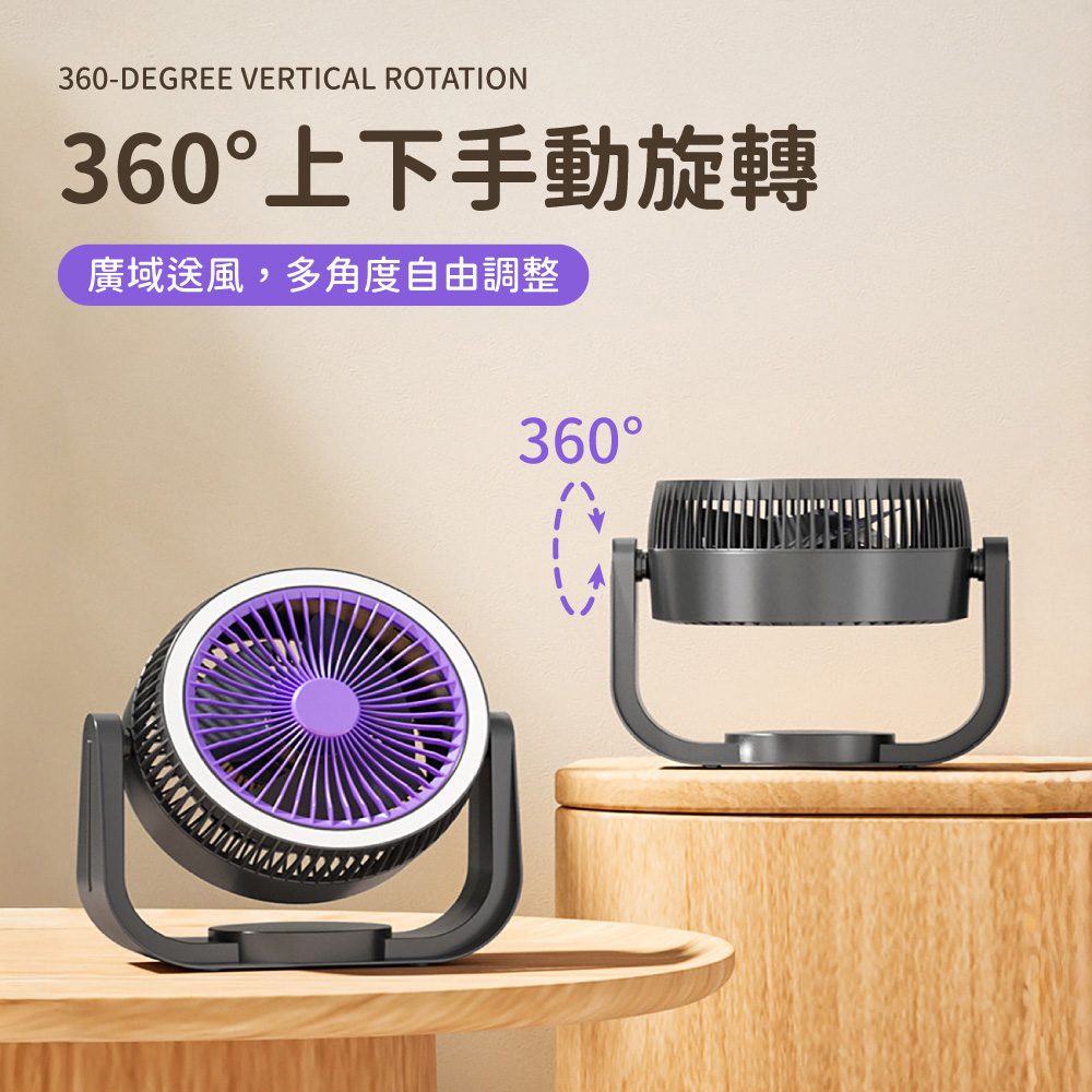 USB三合一夜燈空氣循環風扇(壁掛/桌夾/直立), , large