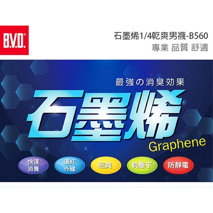 【BVD】石墨烯1/4乾爽男襪5入<黑>B560 襪子 短襪 除臭襪, , large