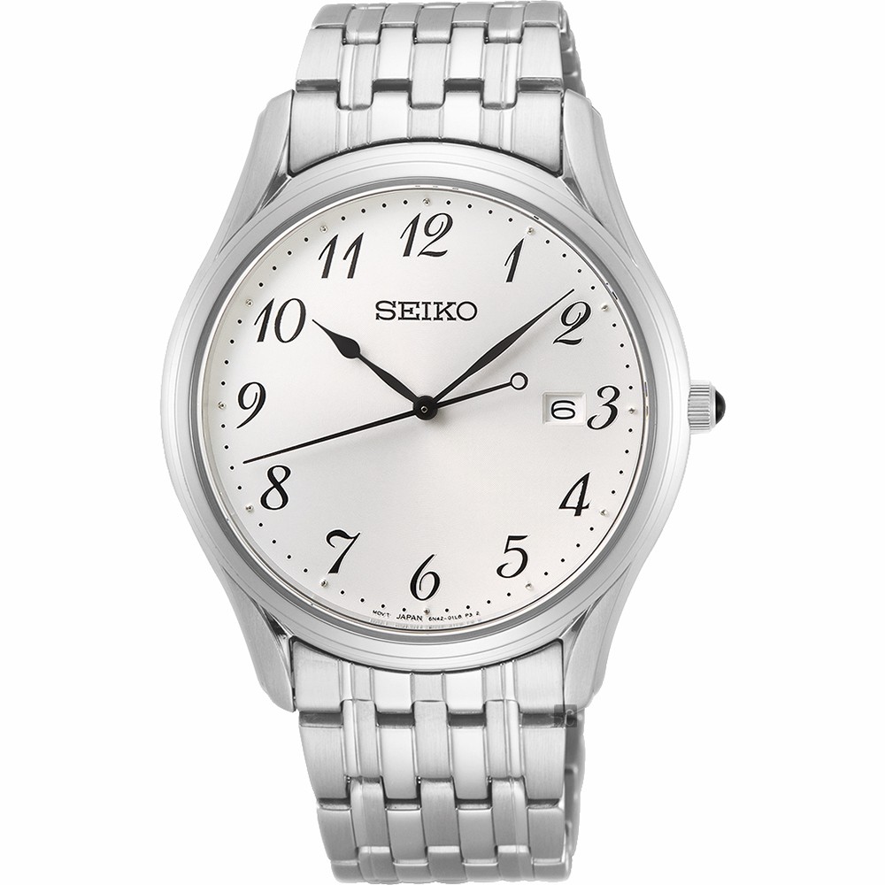 SEIKO 精工 CS 時尚石英手錶-白x銀/39mm 6N42-00K0S(SUR299P1)