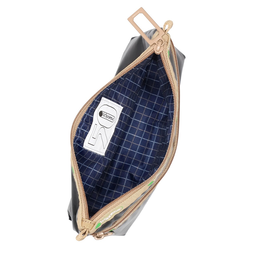 |快速出貨|Lesportsac COSMETIC CLUTCH 雙層拉鍊化妝包-黑X卡其, , large