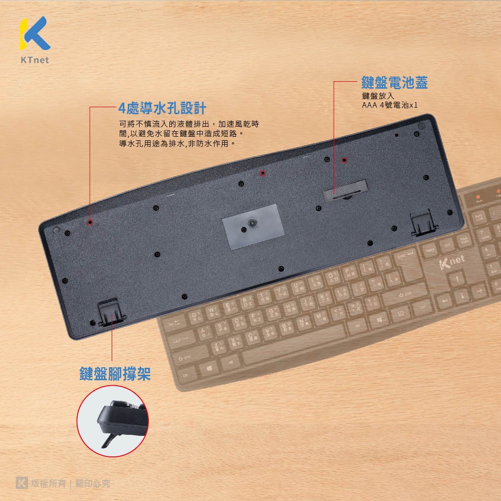 KTnet Z7 2.4G無線鍵盤滑鼠組 經典款 多段DPI切換 超省電設計, , large