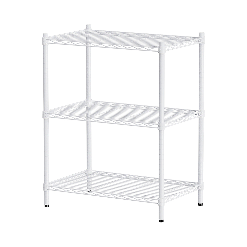 【Y HOUSE】70x45x90cm Lightweight Three-layer Iron Rack Iron Rack Shelf-Painted White