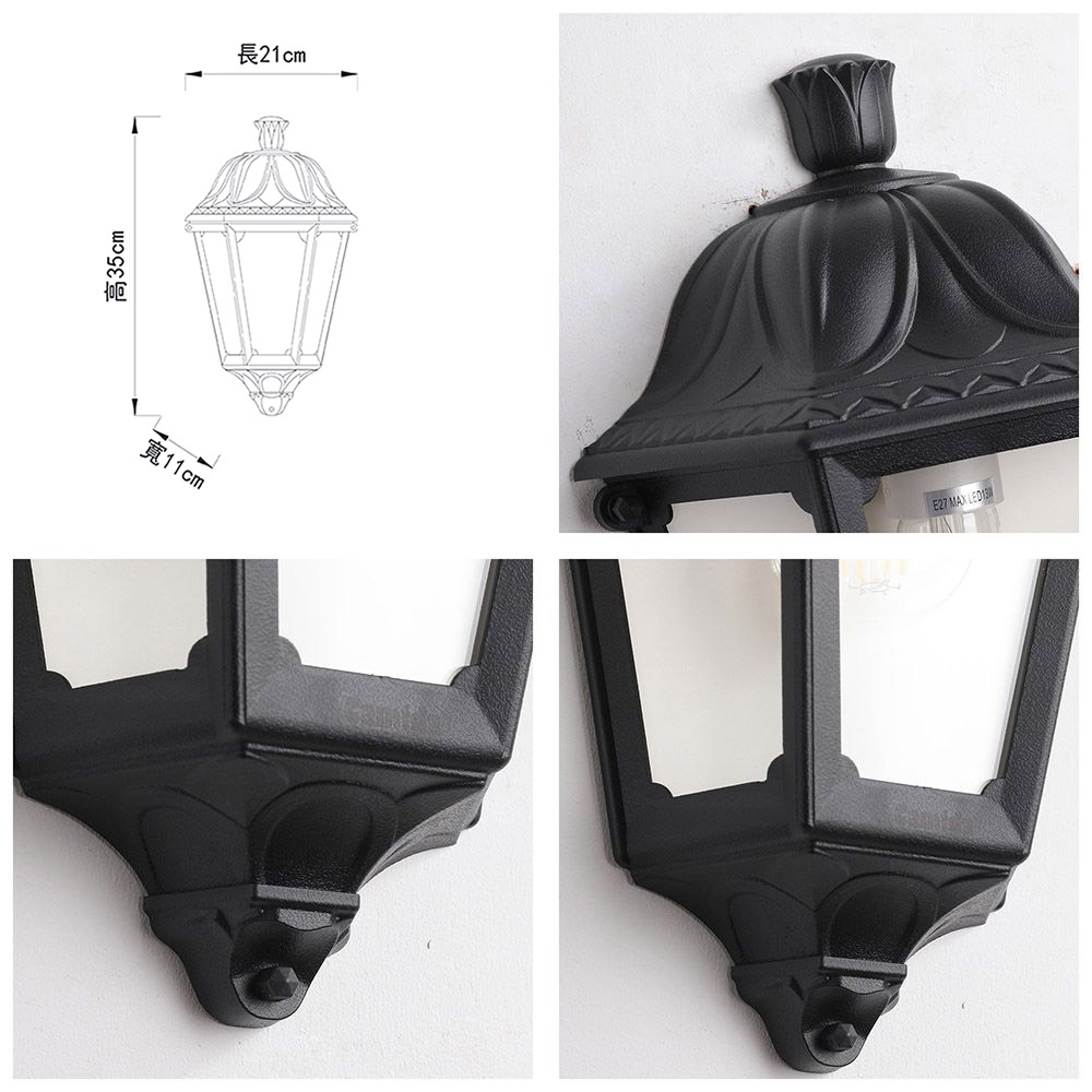 【卡米達】E27戶外庭園壁燈(CA1031WBBK), , large