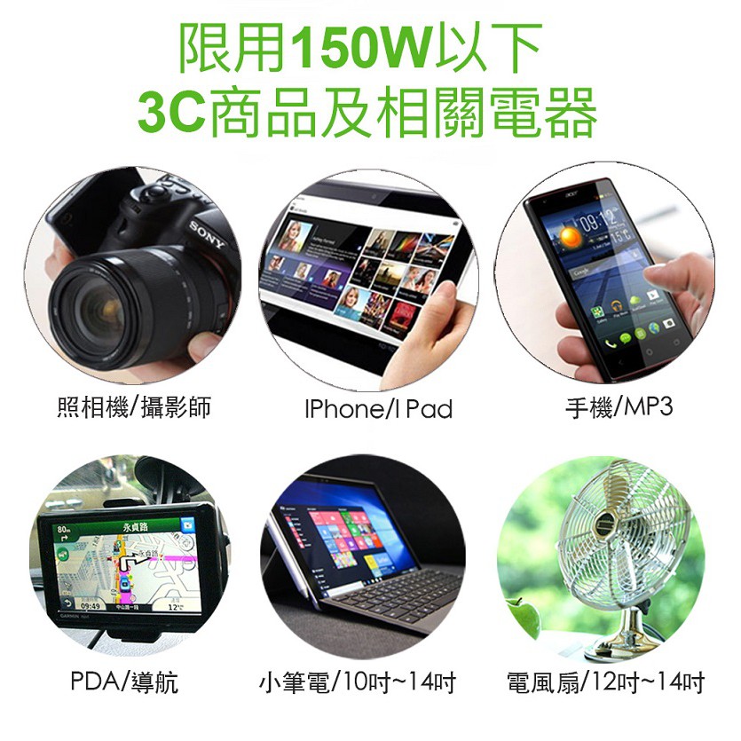 ZSK POWER 150W車用電源轉換器DC12V TO AC110V, , large