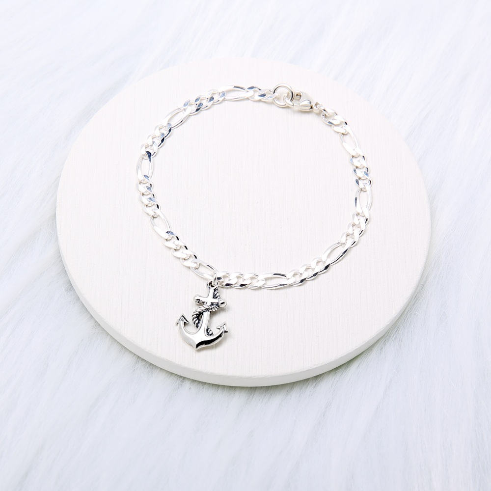 【Angel & Me】定情 繩結 船錨 (大) s925純銀手鍊 腳鍊 生日禮物, , large