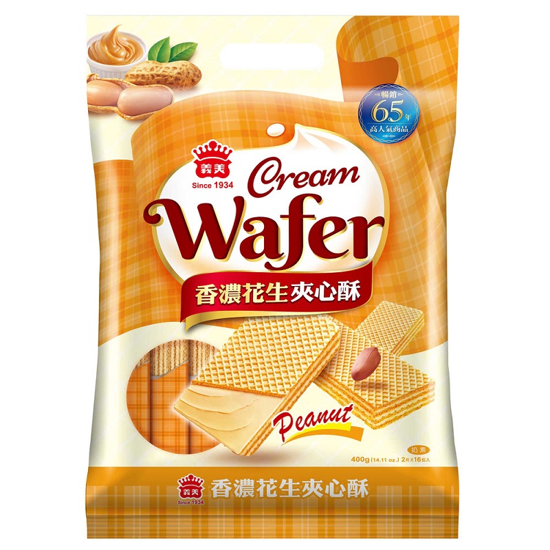 義美量販夾心酥-花生400克x2包, , large