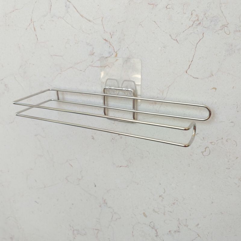 [熊好貼國際]餐巾紙架  好市多餐巾紙 台灣製造304不鏽鋼架 凹凸粗糙不平整 無痕掛勾 黏貼式掛架 捲紙架衛生紙架, , large