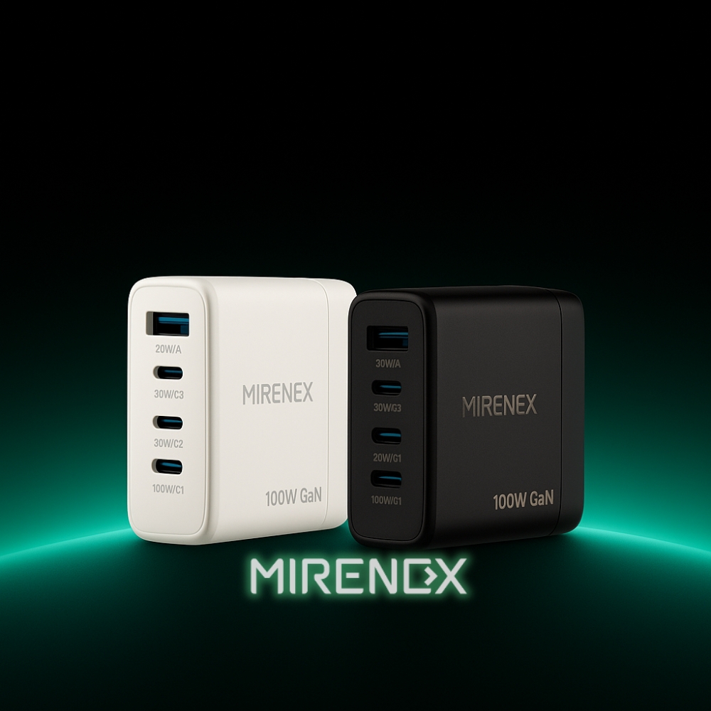 【MIRENEX】emirai Gallium Nitride (GaN) Multi-Port Power Supply | Made in Taiwan [PD100W] | Black/White, , large