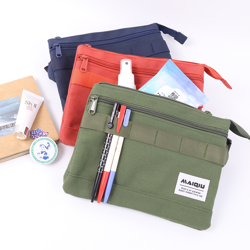 【MQ】超強收納隨身包-灰色 雙主袋 小包 腰包 斜跨包 兩用包 斜肩包 霹靂包 潮流 輕便, , large