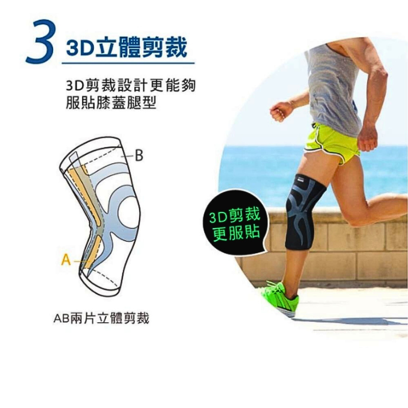 超肌感貼紮護膝-1只(CT-N15520), , large