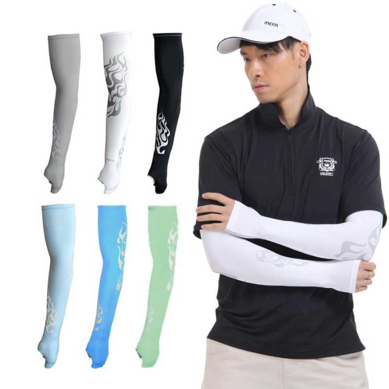 【標準桿】 MEGA COOUV Men Sports Arm Sleeves With Anti-slip Silicone Palm Design - white, , large