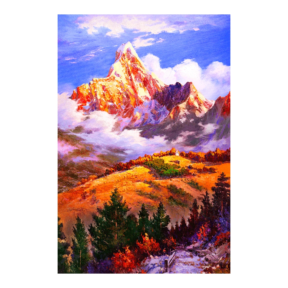 【御畫房】神山 國家一級畫師手繪油畫60×90cm(VF-23), , large