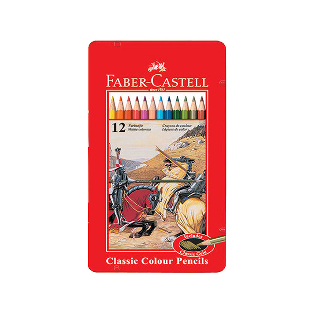 【Faber-Castell】油性色鉛筆 鐵盒 12色 /盒 115844, , large