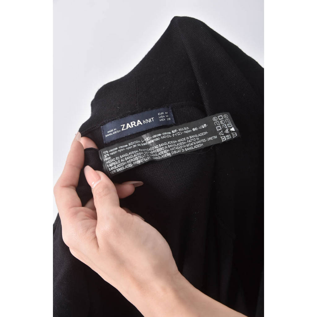 (XL) zara綁帶黑色外套二手衣, , large