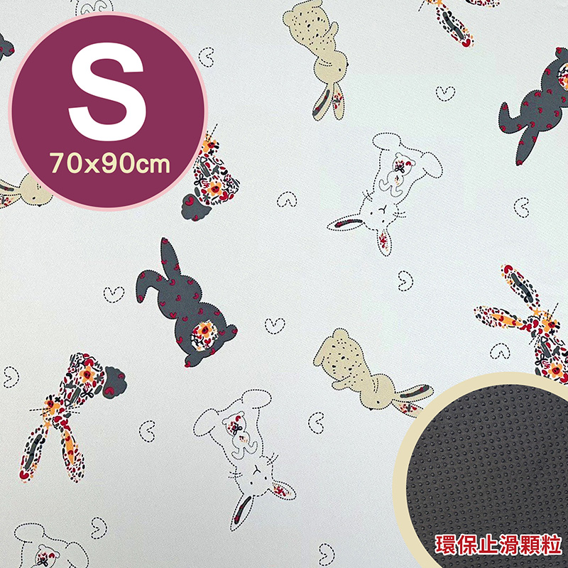 [禾季]專業透氣防水顆粒止滑墊-S號(70x90cm)/花色-繽紛彩兔, , large