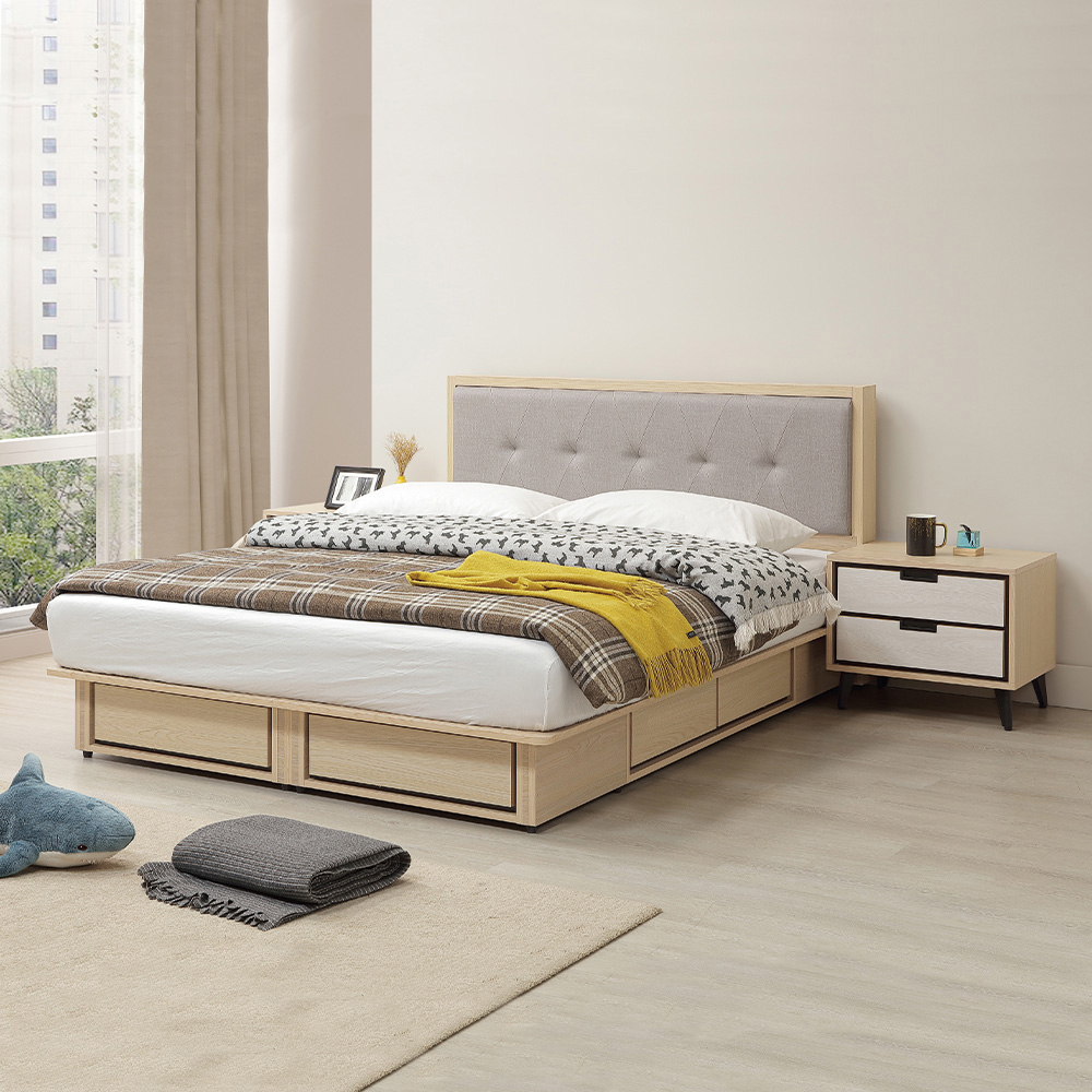 【唯熙傢俱】雷莎原木色5尺床頭片, , large