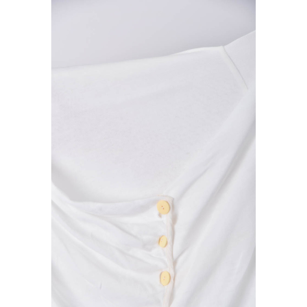 (M) 排扣白色外套二手衣, , large