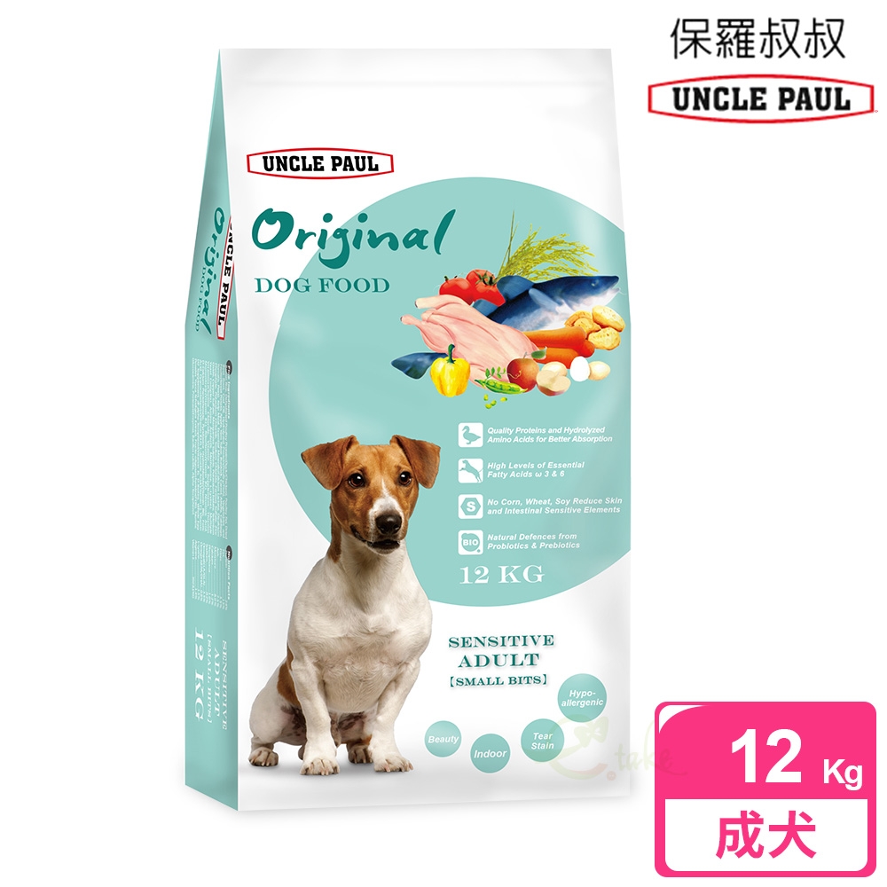 UNCLE PAUL 保羅叔叔 田園生機狗食 12kg 低敏成犬-小顆粒