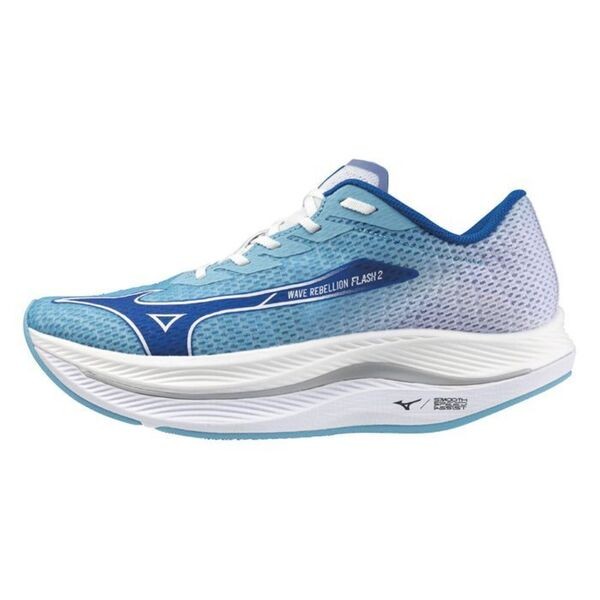 Mizuno Wave Rebellion Flash 2 男 競速跑鞋 運動 美津濃 藍 白 [J1GC243551], , large