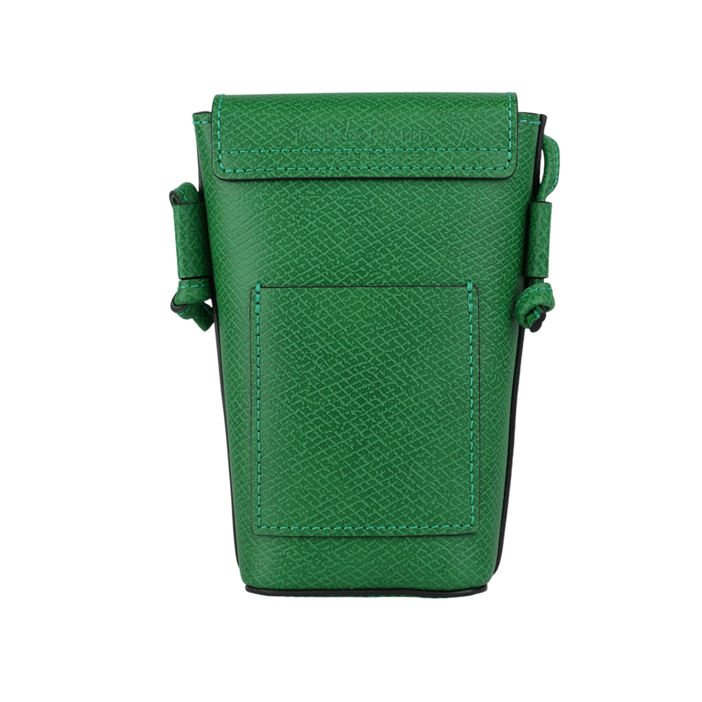 LONGCHAMP EPURE 翻蓋牛皮手機包/綠色, , large
