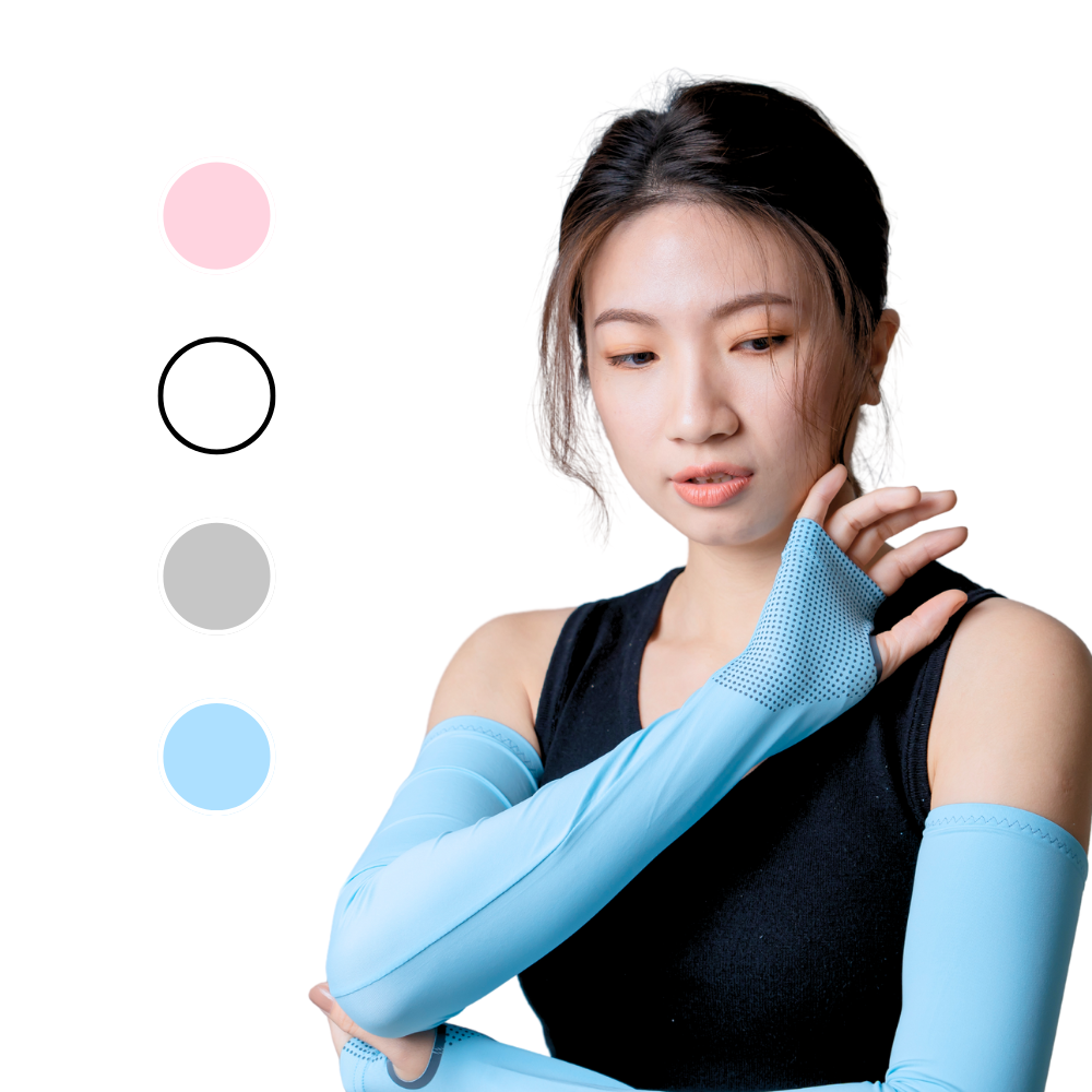 [標準桿] NAMATETSU Girl's UV Sleeves with Anti-slip Silicone palm  blue, , large