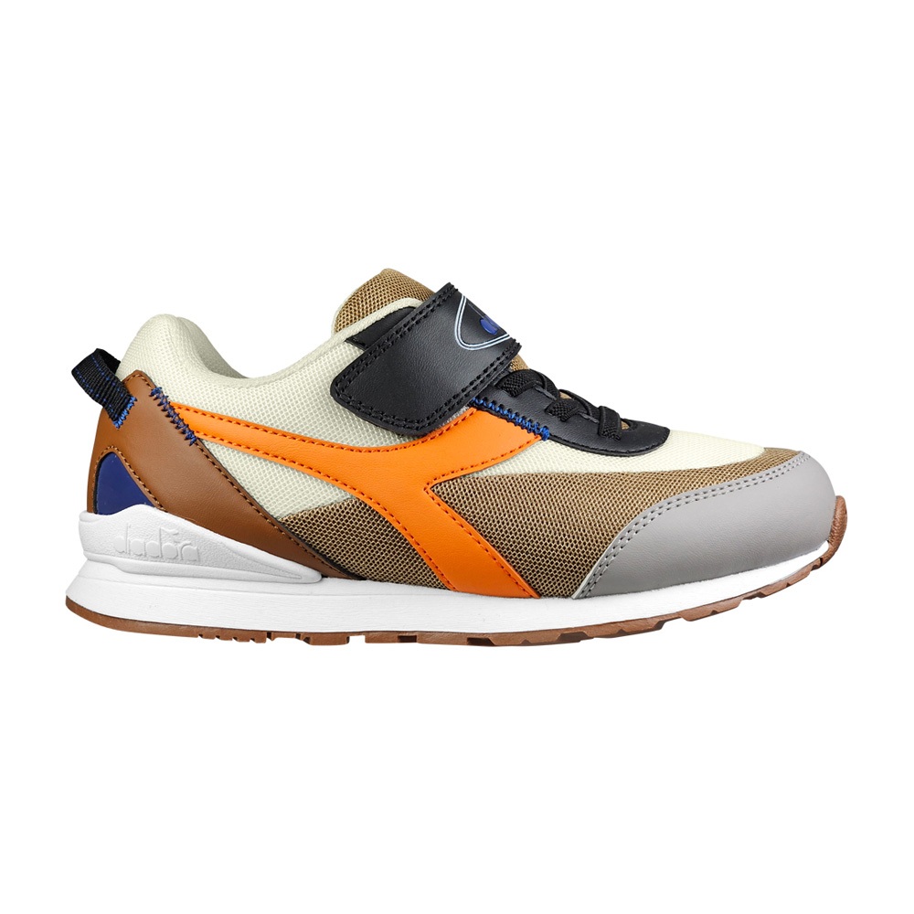 DIADORA迪亞多那 復古兒童運動鞋 童運動鞋 童鞋 撞色 拼接 寬楦 透氣 康特杯 保護後跟 耐磨 防滑 卡其 灰粉, , large