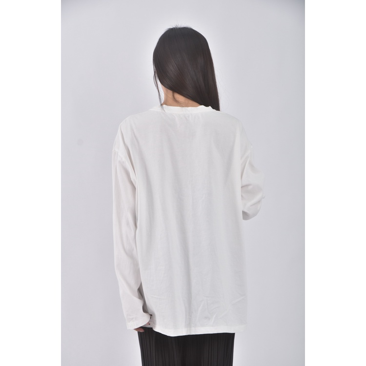 (F) mouggan字母白色長袖上衣二手衣, , large