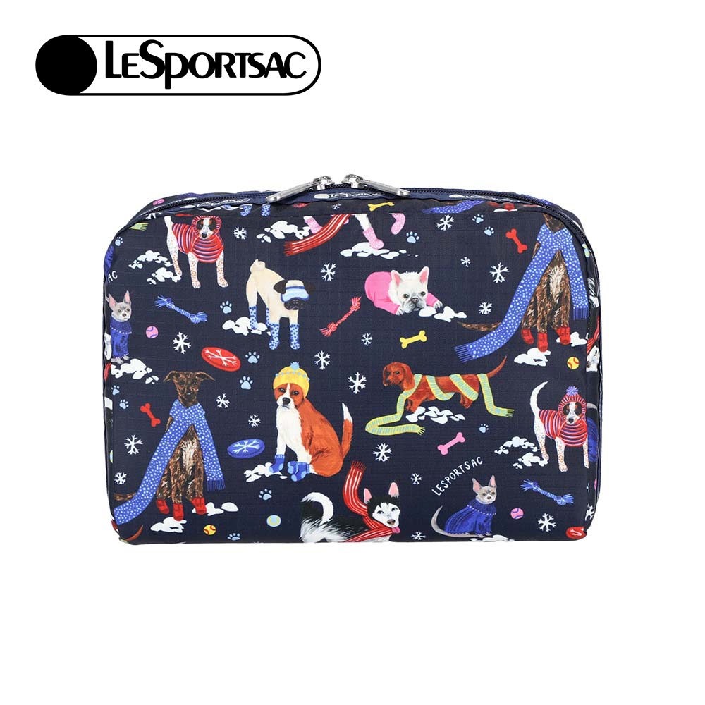 LeSportsac Extra Large Rectangular Cosmetic 加大型收納化妝包/ 雪國汪星人