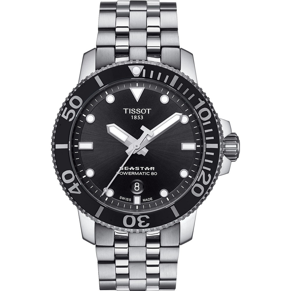 TISSOT 天梭 Seastar 1000 海洋之星300米潛水機械錶-黑x銀/43mm T1204071105100, , large