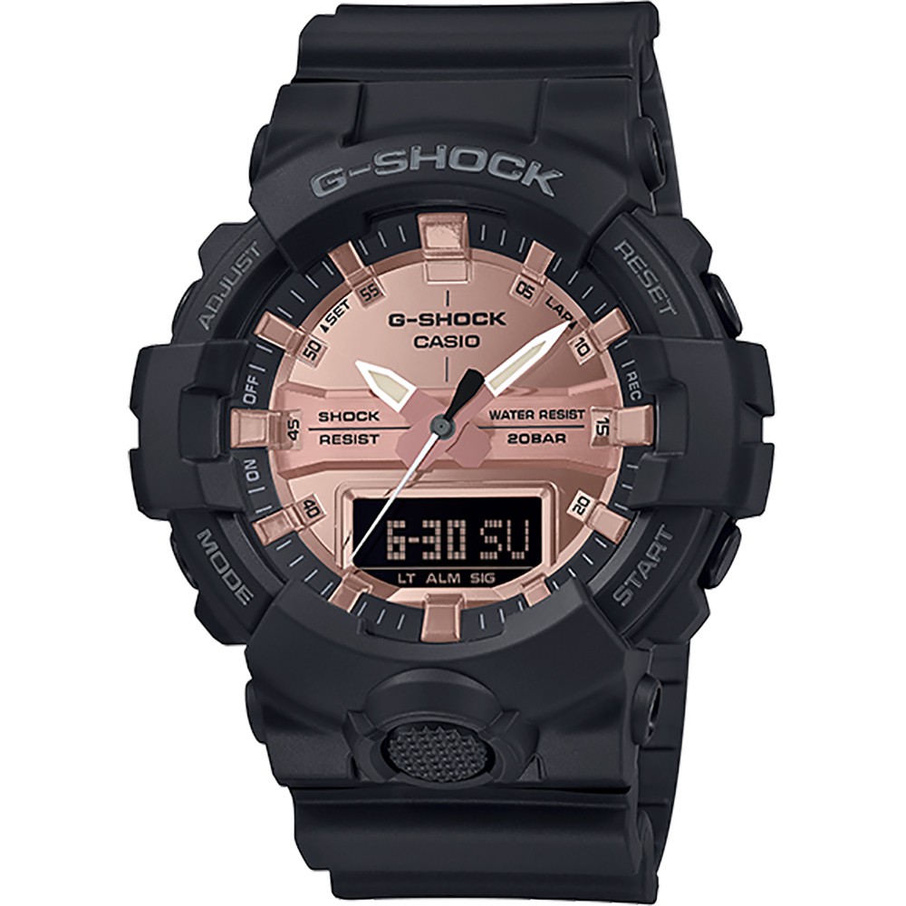 CASIO 卡西歐  G-SHOCK 金屬感雙顯手錶(GA-800MMC-1A), , large