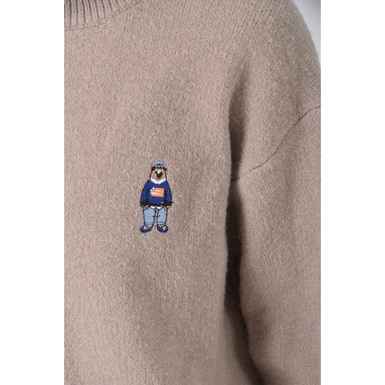(L) 質感刺繡棕色長袖上衣二手衣, , large