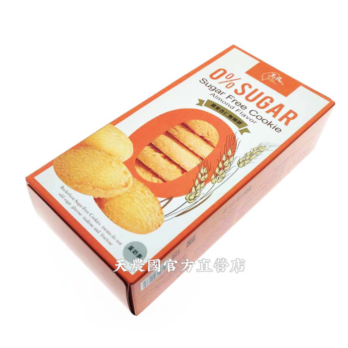 [天農國]玉民蕎麥無糖餅(杏仁80g)*1盒, , large