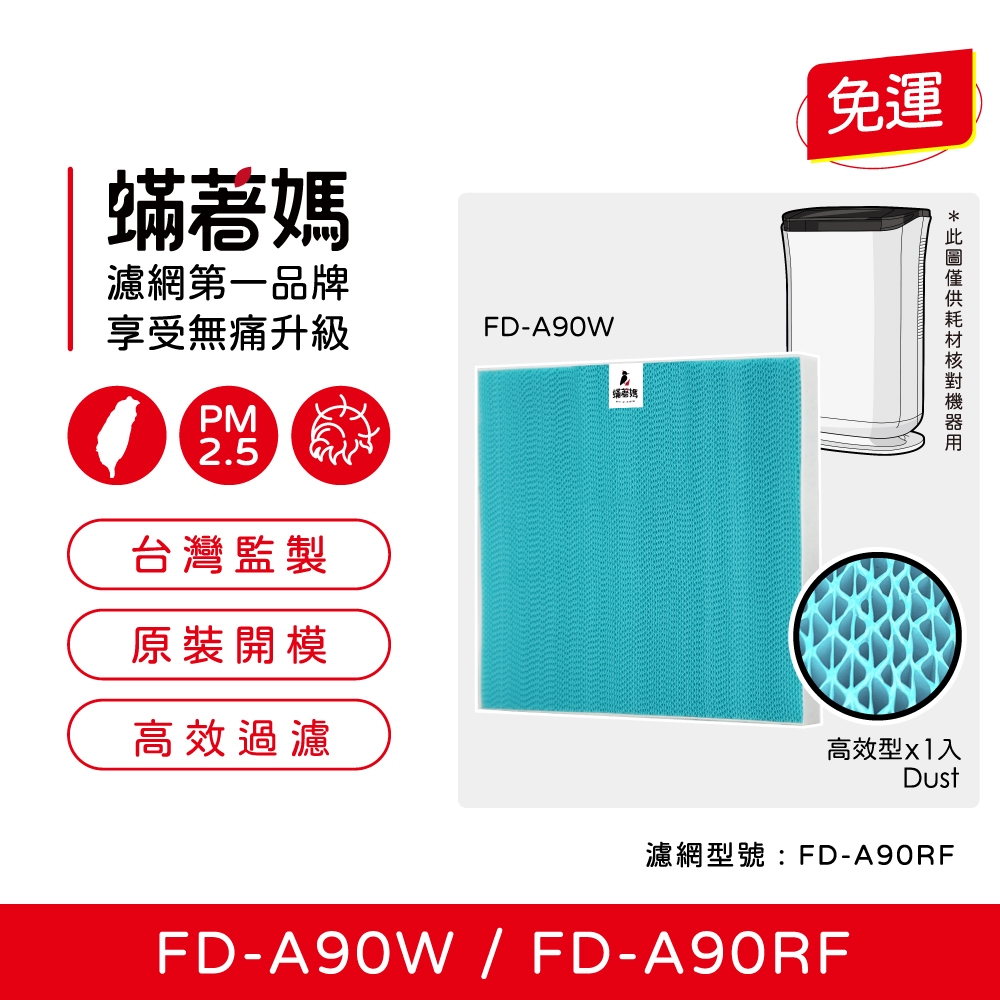 蟎著媽 適用 3M FD-A90W FDA90W FDA90RF 空氣清淨機 濾網, , large