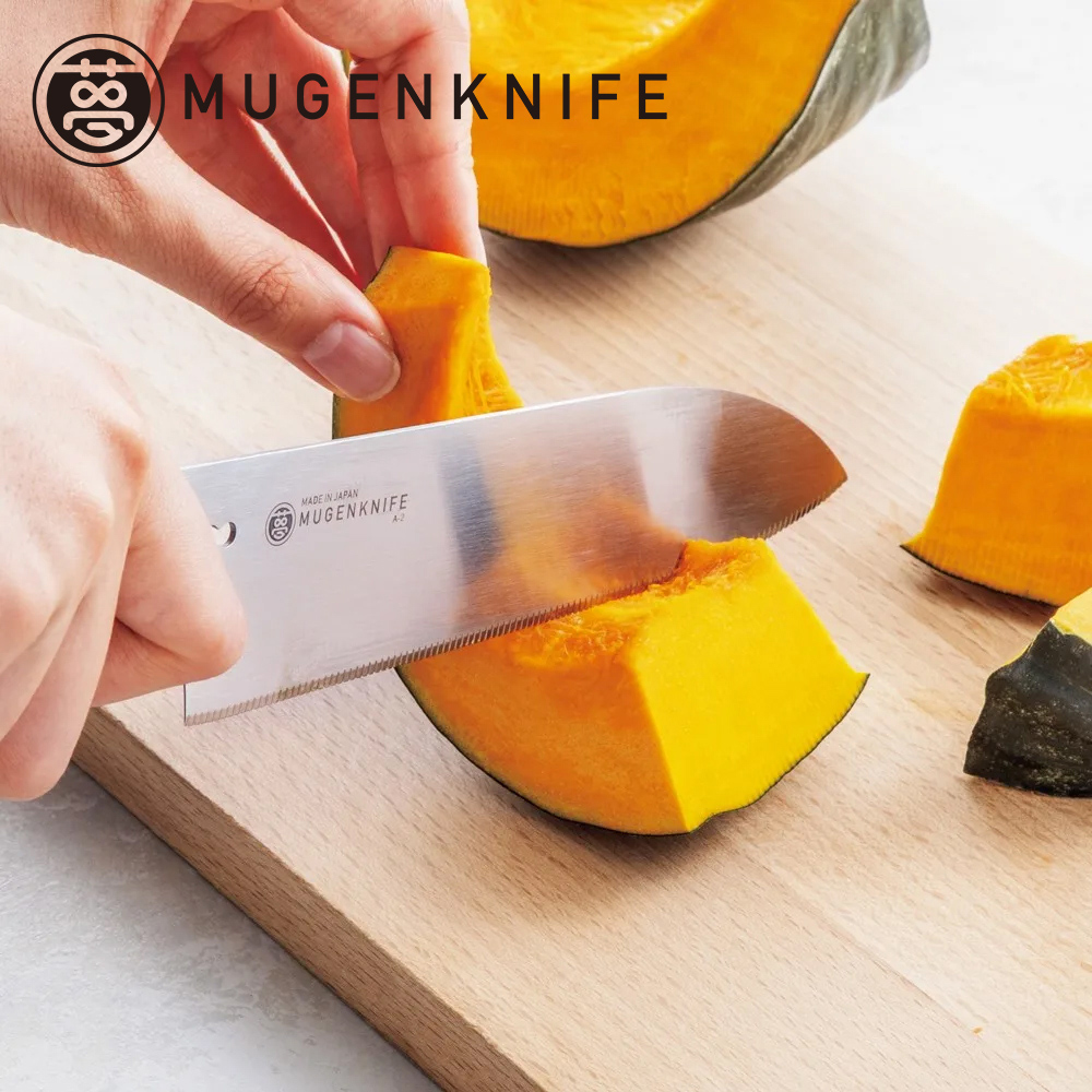 【Kyowa Industry Japan】Japan-Made Santoku Knife 17cm &ndash; Orange (Molybdenum-Vanadium Steel / Serrated Edge / Vegetable Knife / Meat Knife / Multi-Purpose Kitchen Knife / MUGEN Series)