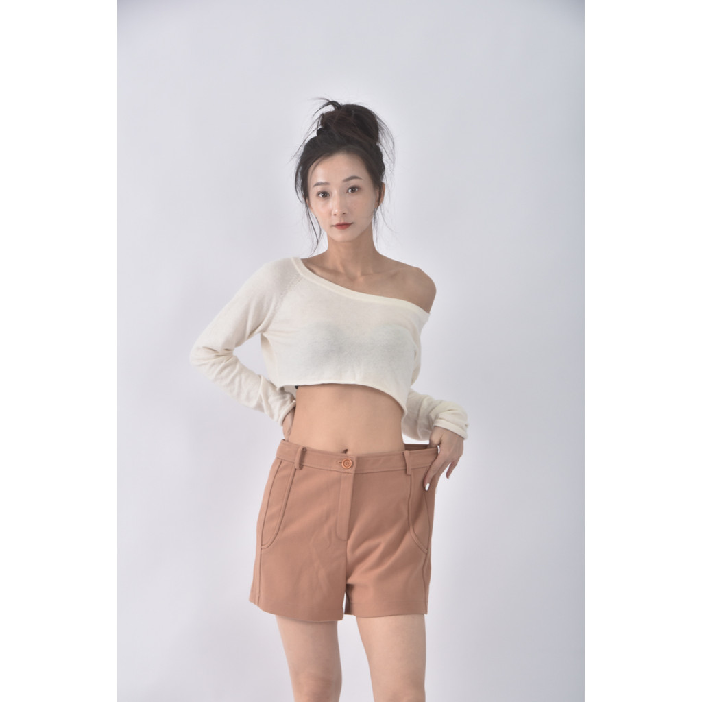 (M) 伊蕾iley高腰素面橘色短褲二手衣, , large